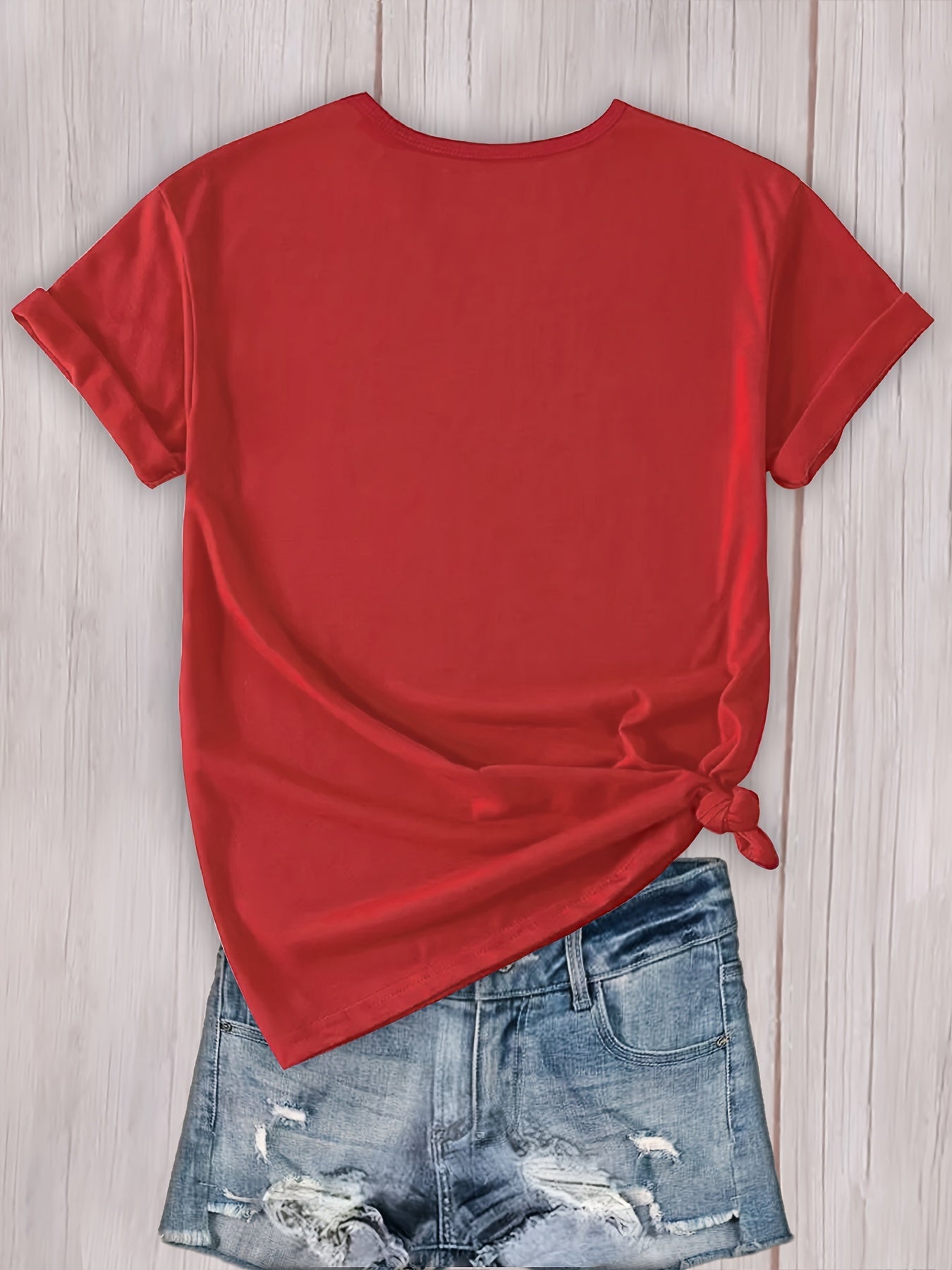 Heart Graphic Round Neck Sports T-shirt, Short Sleeve Running Casual Top, Women's Activewear