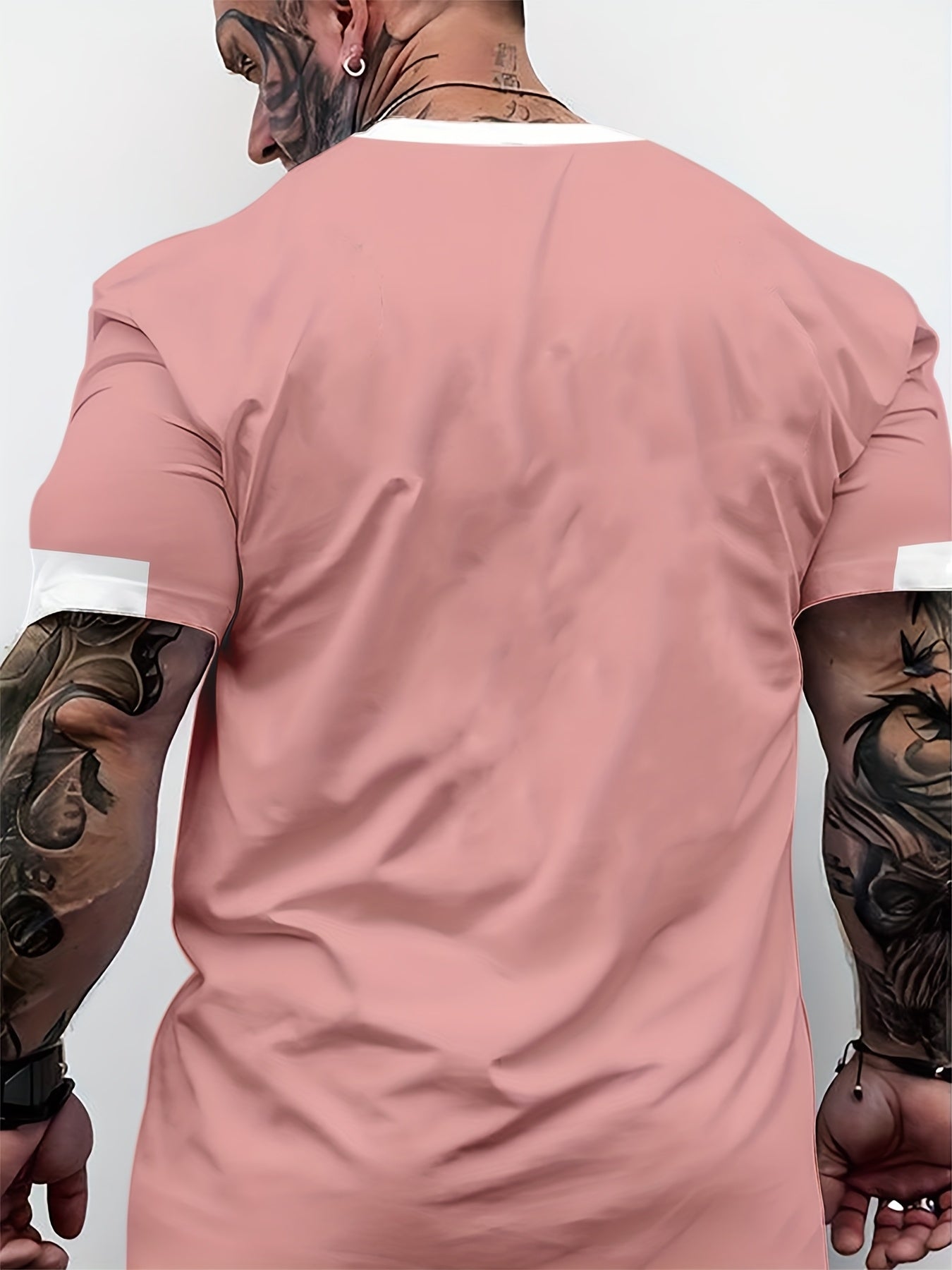 Men'S Paris Graphic T-Shirt - Green Polyester Crew Neck Tee with White Stripes & Print - Casual Sporty Knit Top for Casual Attire, Breathable Fabric