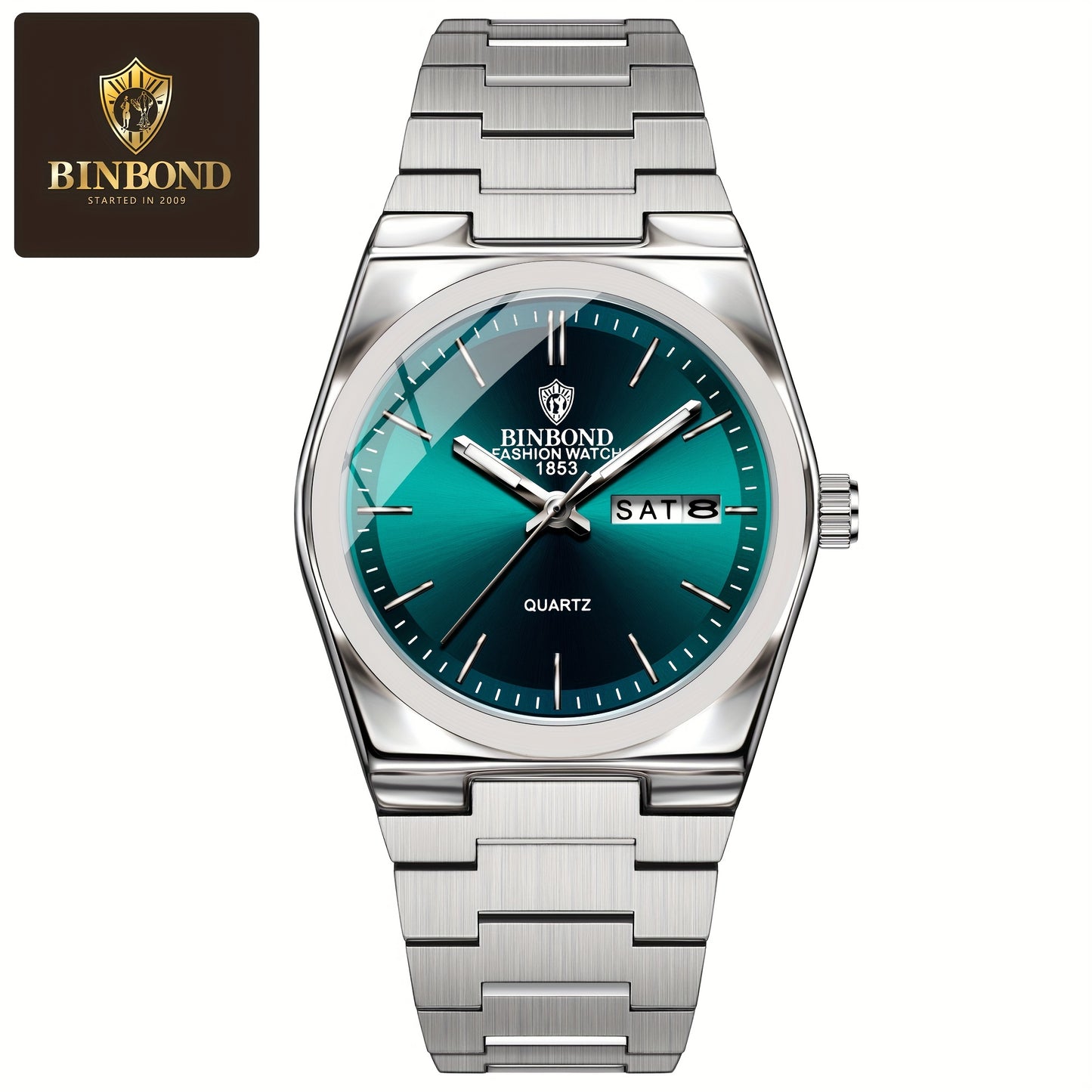 BINBOND Luxury Watch for Woman Ladies Elegant Quartz Watch Luminous Date Week Stainless Steel Women's Watches Clock