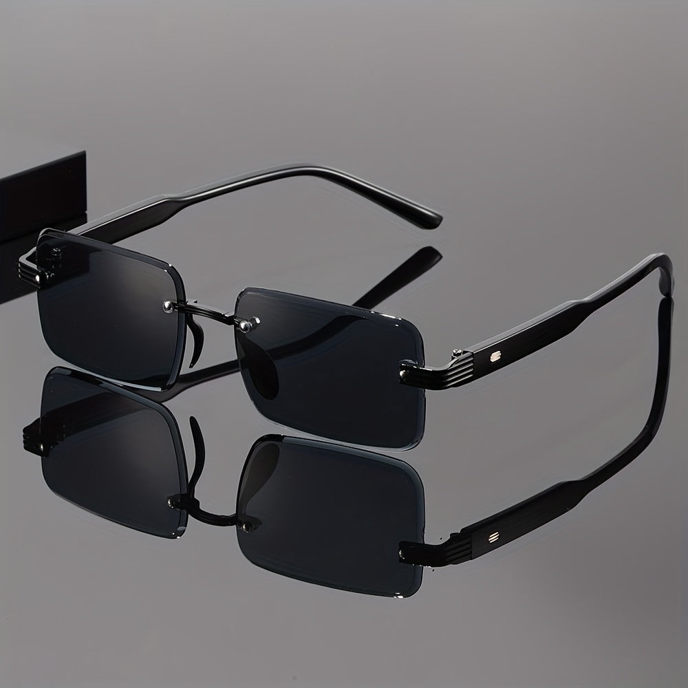 Unisex Business Square Fashion Glasses for Men & Women - High-Quality PC Frame with Gradient Purple Lenses, Sleek Black Design, Durable & Stylish for Casual or Professional Wear, Stylish Eyewear, Sophisticated Eyewear, Durabl
