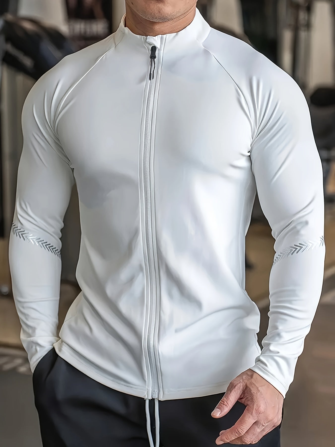 Men'S Ultra-Breathable UV Protection Long Sleeve Zip Neck Jacket, Quick-Dry Lightweight, for Intense Basketball, Cycling, Hiking & All-Outdoor Adventures