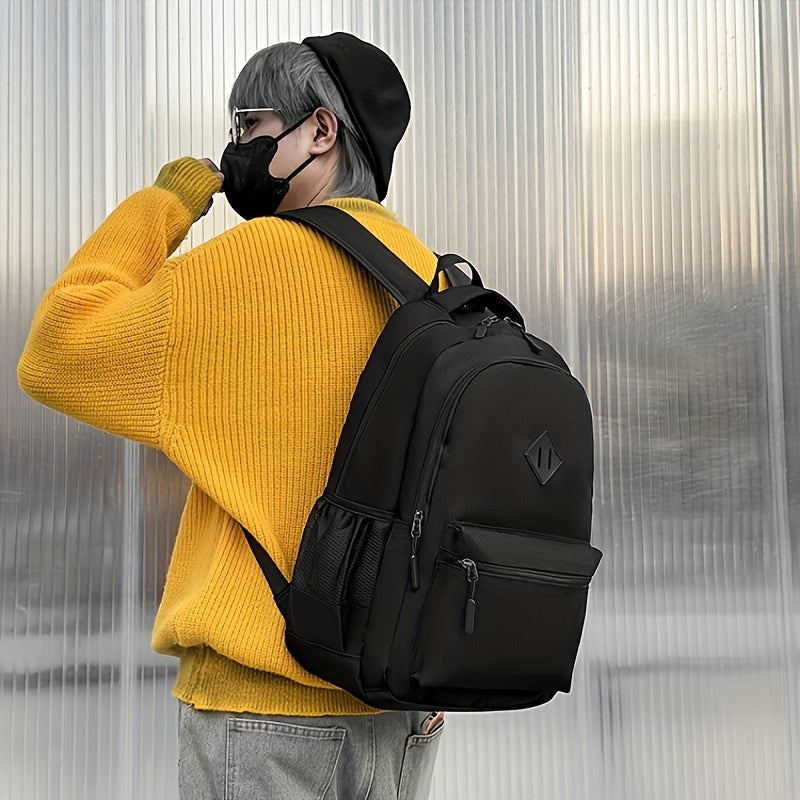 Large Capacity Laptop Backpack - Heavy-Duty Computer Backpack with Multiple Compartments, Padded Shoulder Straps & Front Zipper Pocket - Business Travel, College, Work Backpack for Men & Women - Black Backpack for Professiona