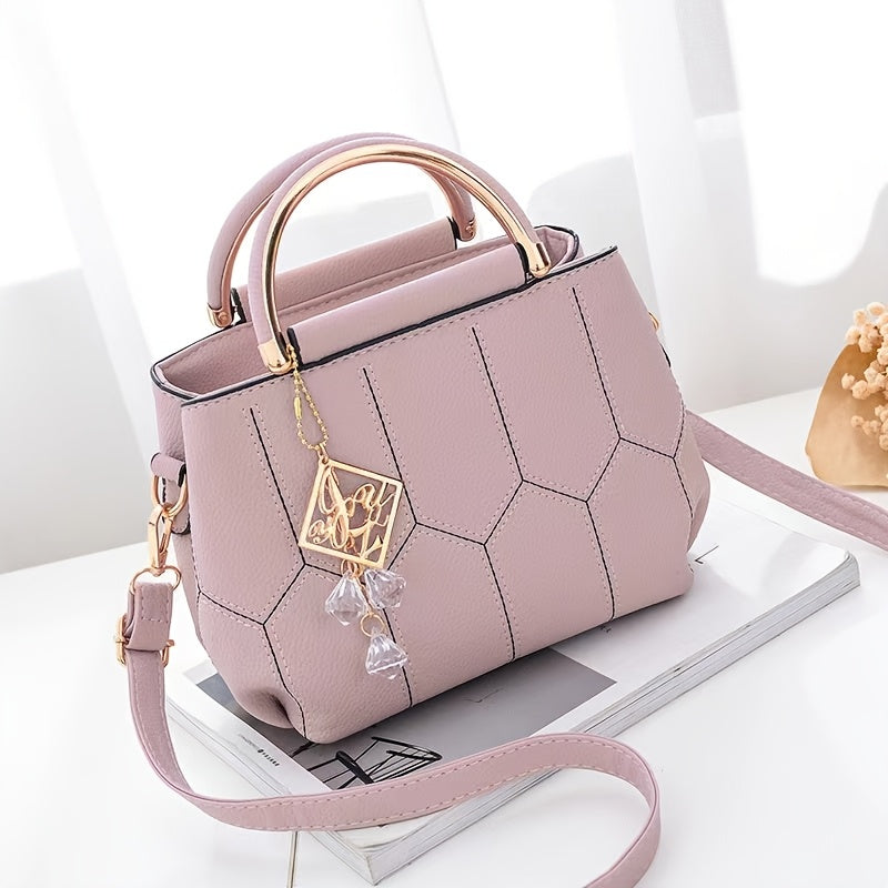 Women's Elegant Quilted Crossbody Shoulder Bag - Adjustable Strap & Golden-Tone Hardware, Dark Green & Golden-Tone Handbag with Zipper Closure, Versatile for Casual & Formal Occasions, Everyday Accessory, Chic Accessory, Refi