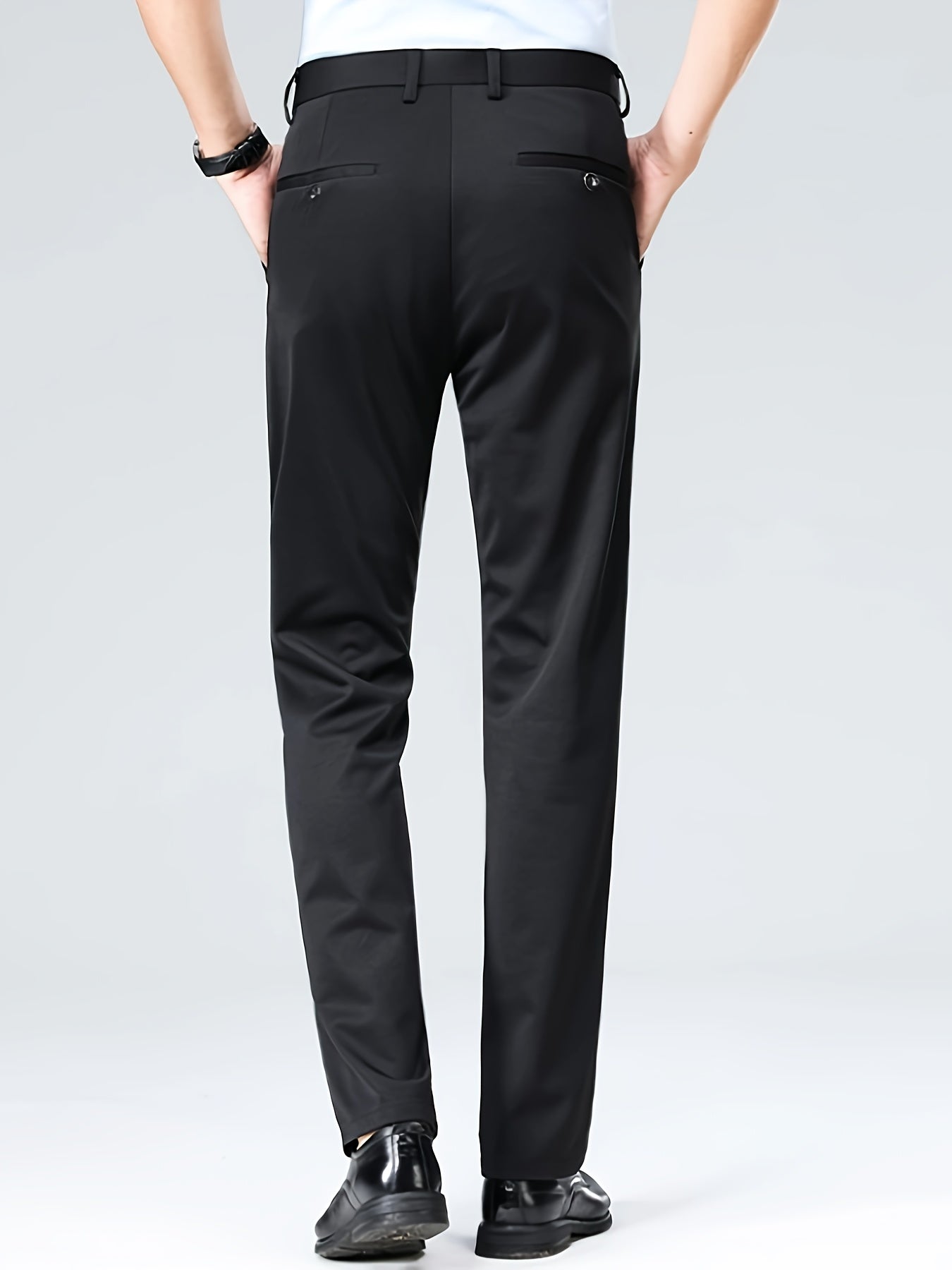 Men's Casual Straight Leg Pants, Chic Business Style Versatile Trousers for Daily Wear