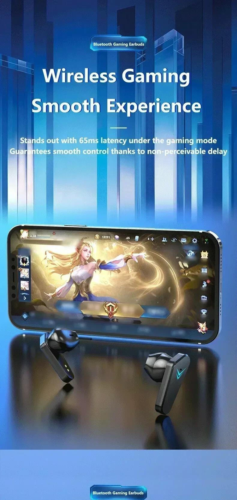 ՆՈՐ X15 Bluetooth անլար խաղային ականջակալներ 65 մվ ցածր լատենտությամբ Fone խաղային ականջակալներ միկրոֆոնով, ձեռքերի ազատ օգտագործման համար