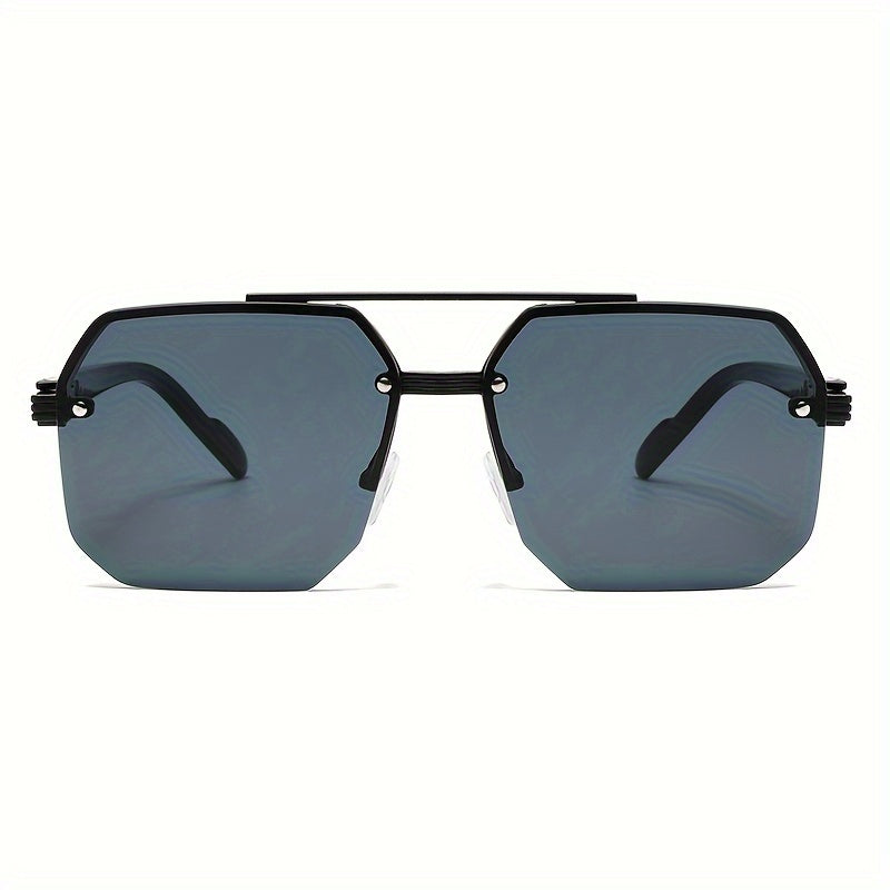 1 Pair of Women'S New Semi-Frame Square Glasses Classic Double Bridge Glasses Light Luxury Fashion Black Glasses Retro Chic Men'S Glasses Suitable for Decoration and Party Wear
