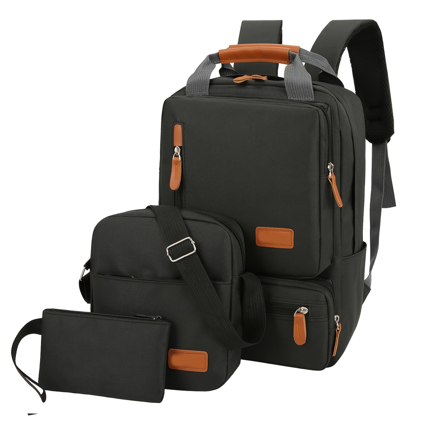 Three-Piece Set Casual Men'S Laptop Backpack Double Shoulder Bag for Outdoor Travel