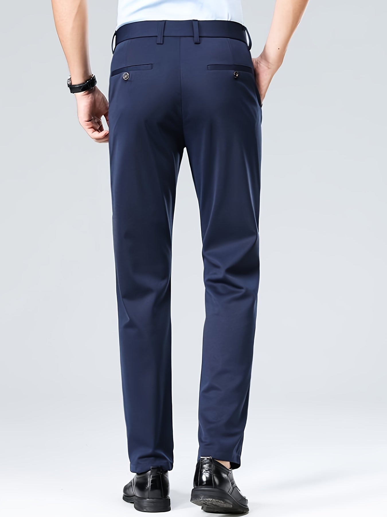 Men's Casual Straight Leg Pants, Chic Business Style Versatile Trousers for Daily Wear