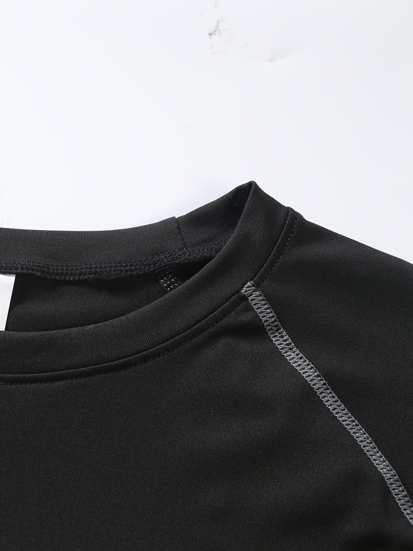 Elite Men's Long Sleeve Athletic Compression Shirt - Quick-Dry, Stretch Fabric, Round Neck, Solid White - Ideal for Gym, Running & Casual Home Wear - Machine Washable, Gym Clothes
