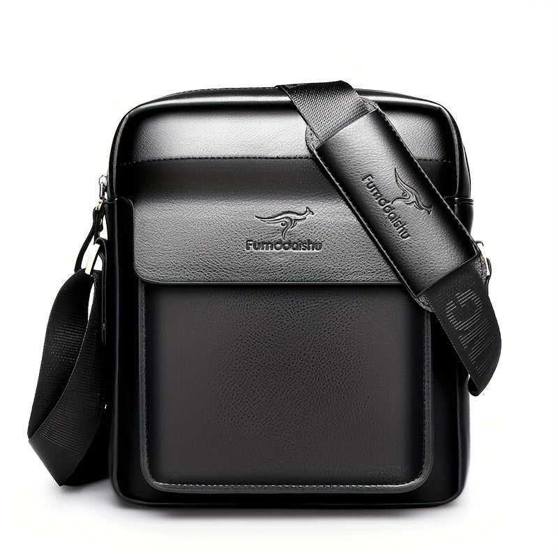 1pc Men's Business Crossbody Bag - Sleek Black with Magnetic Closure, Adjustable Shoulder Strap for Work, Travel & Outdoor - Durable & Stylish Design, Work Accessory | Texture, Purse Crossbody