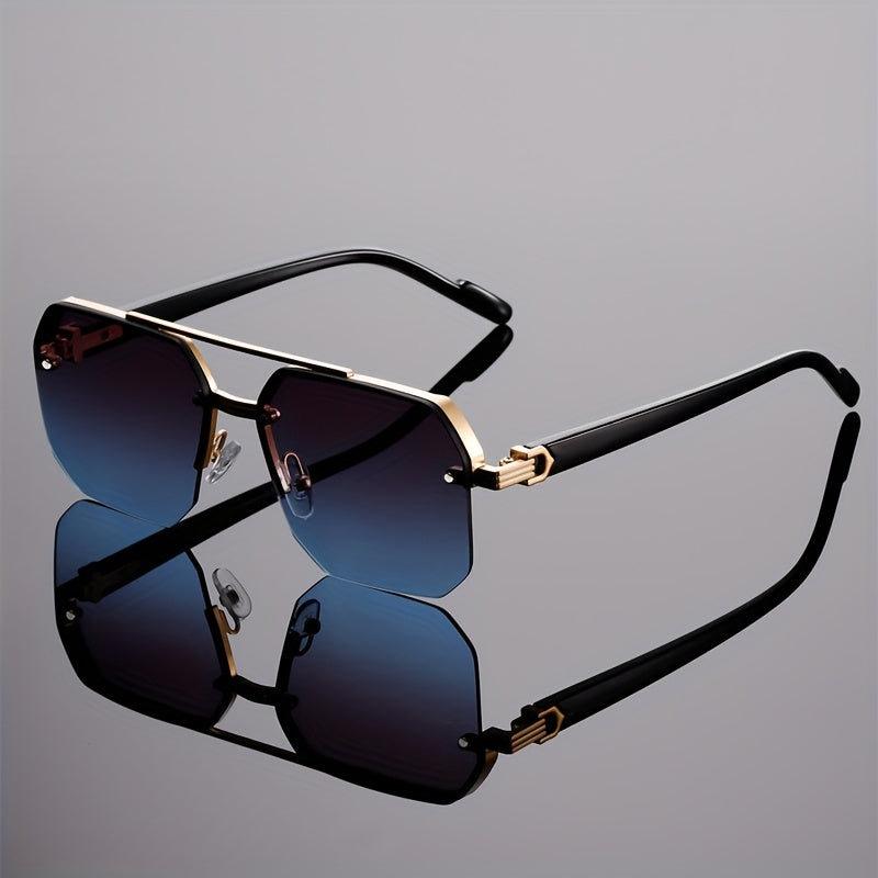 1 Pair of Women'S New Semi-Frame Square Glasses Classic Double Bridge Glasses Light Luxury Fashion Black Glasses Retro Chic Men'S Glasses Suitable for Decoration and Party Wear