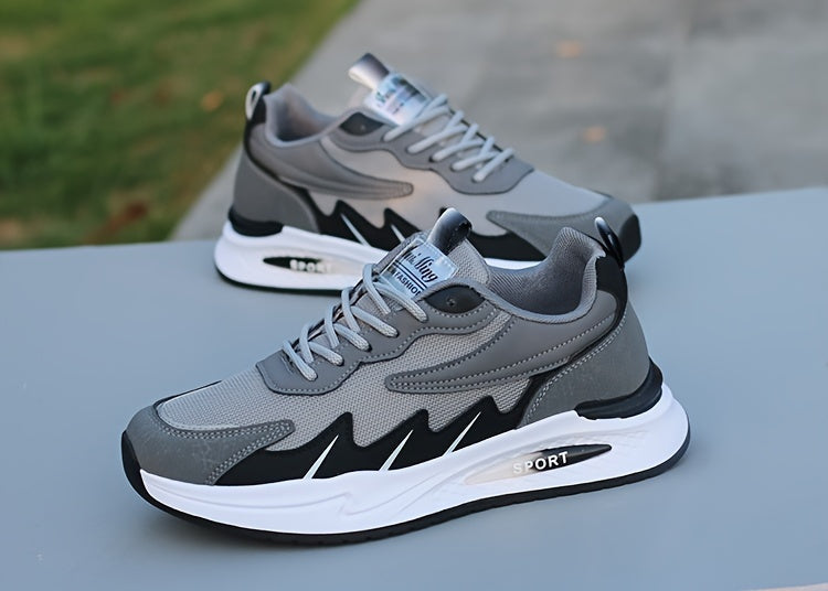 Men's breathable mesh sports shoes, lightweight flat heeled board shoes, Men's versatile casual shoes, soft soled comfortable and fashionable running travel shoes