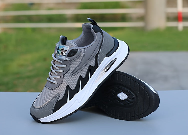 Men's breathable mesh sports shoes, lightweight flat heeled board shoes, Men's versatile casual shoes, soft soled comfortable and fashionable running travel shoes