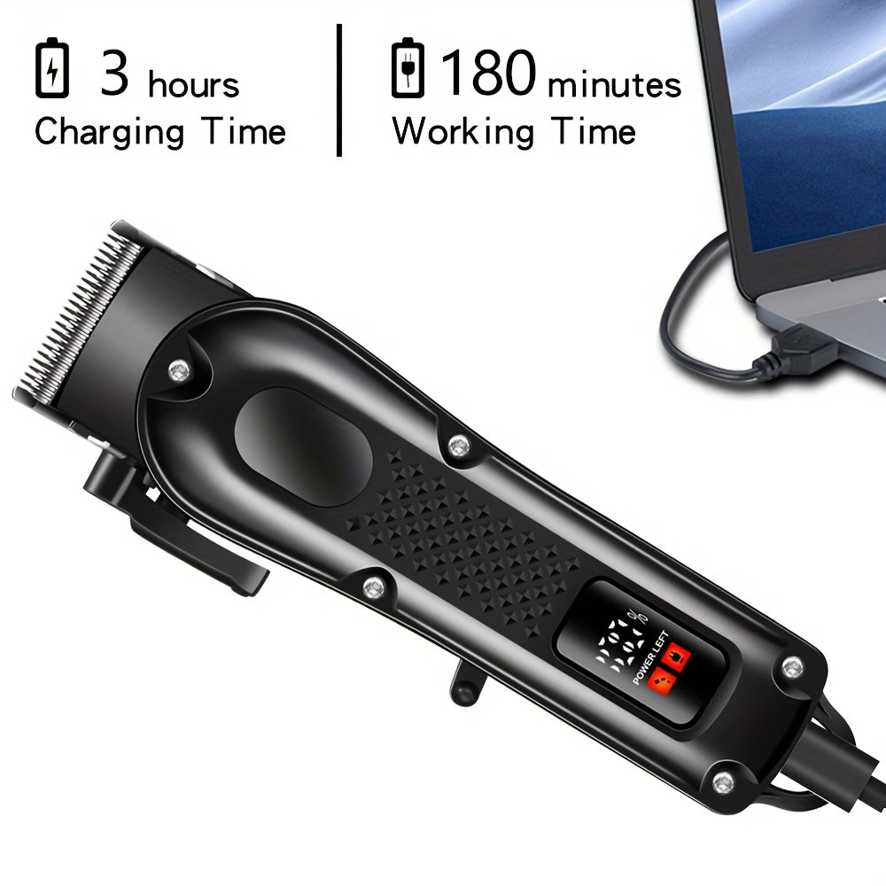 USB Rechargeable Electric Hair Clippers | Professional Home Barber | Portable Hair Trimmer | Black Design | Stylish Hair Cutting Tool | Modern Hair Clipper | Compact Hair Trimmer