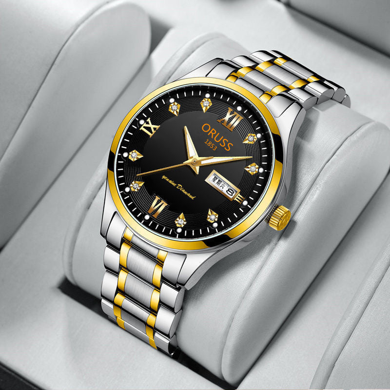 1pc Men's Round Luminous Quartz Watch, Wristwatch