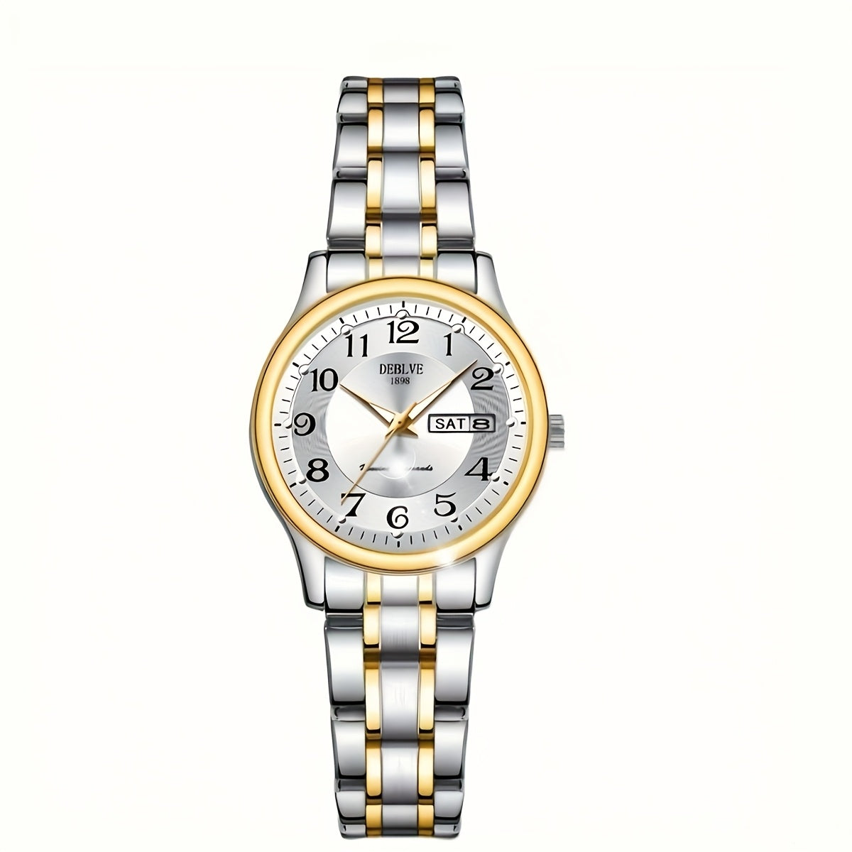 DEBLVE Women'S Watch - Glowing Face, Steel Strap, Week Calendar Display, Perfect Present for Birthdays, Celebrations, And Anniversaries