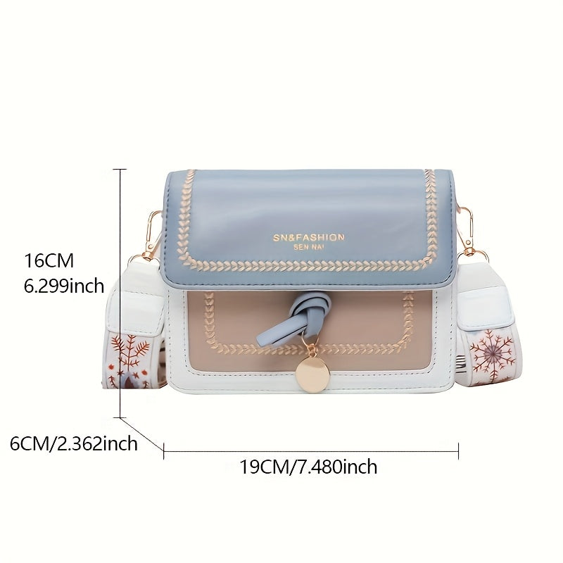 Women'S Large Capacity Crossbody Bag with Adjustable Strap, Magnetic Closure & Bow Accent - Versatile Black Shoulder Bag for Casual & Formal Occasions, Crossbody Purse, Formal Accessory, Trendy Accessory, Synthetic Faux Leath