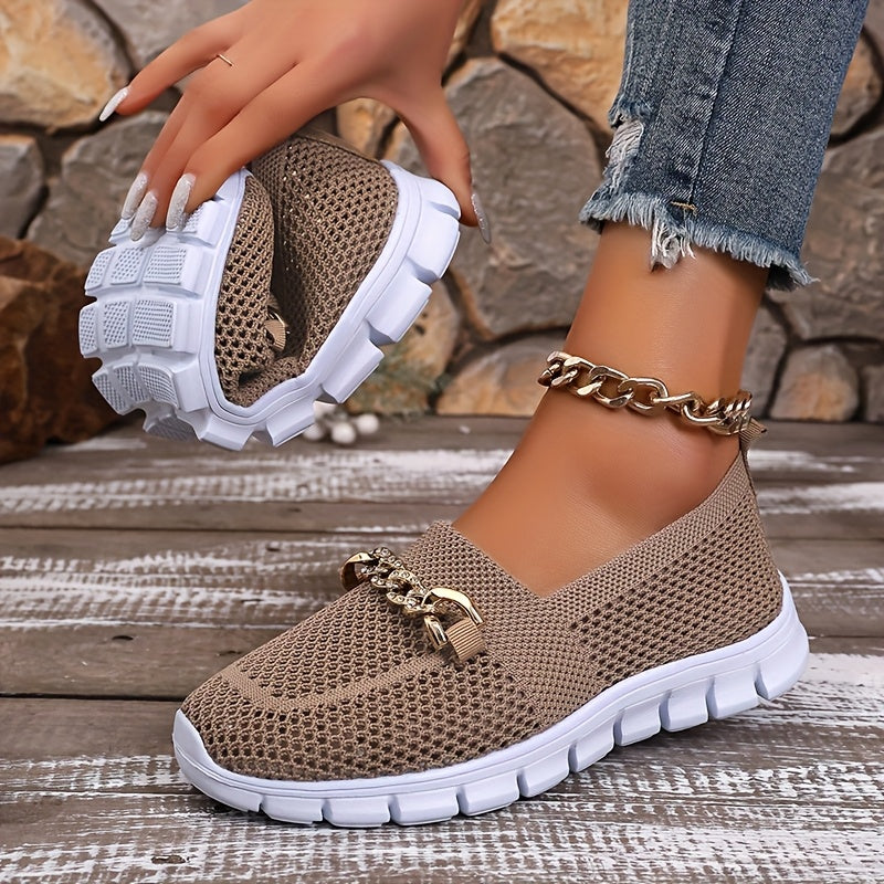Sports Casual Mid Top Breathable Fabric Upper Slip-on Shoes, Solid Color, Glitter, Hand Wash or Professional Dry Clean, All-season, EVA Sole, Fabric Insole