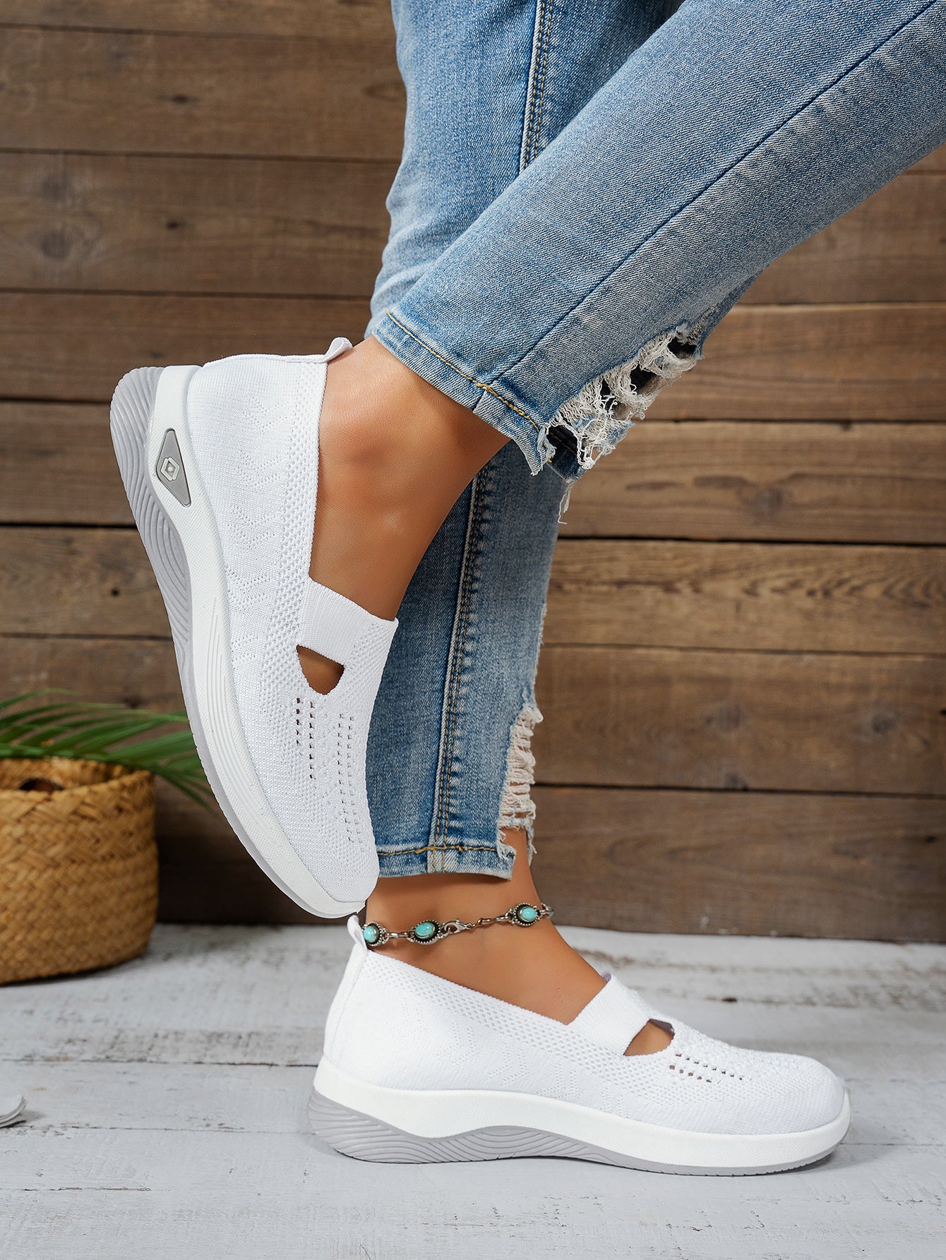 MZMQS Women's Breathable Mesh Slip-On Sneakers - Lightweight & Comfortable Walking Shoes with Rubber Sole and Fabric Insole - Versatile All-Season Footwear in Multiple Colors - Hand Washable, MZMQS