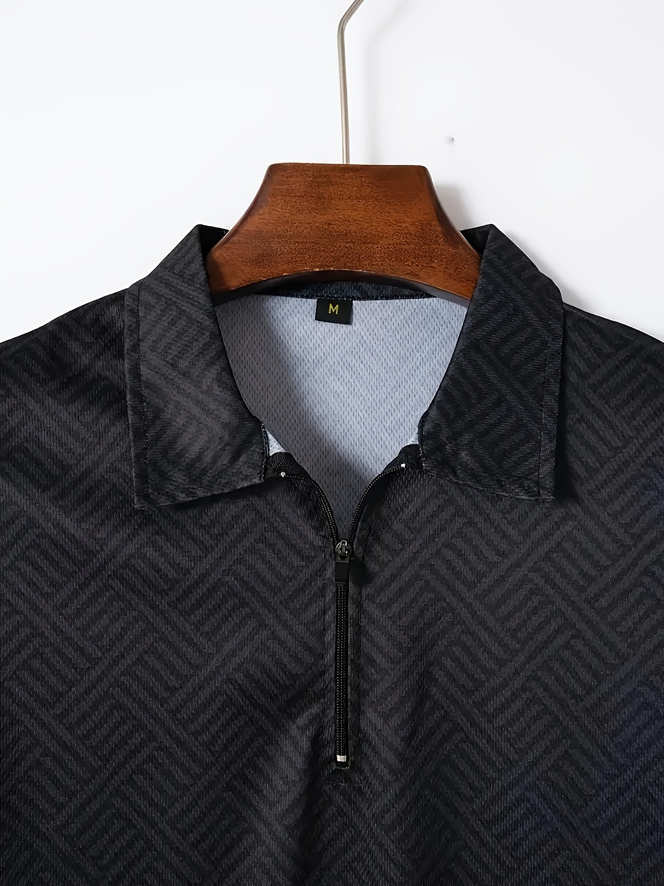 Men'S Tropical Print Casual Suit - Black Short Sleeve Zipper Shirt with White Pockets Shorts, Polyester, Machine Washable, Summer Beachwear, Summer Wear | Relaxed Fit Shirt | Woven Texture