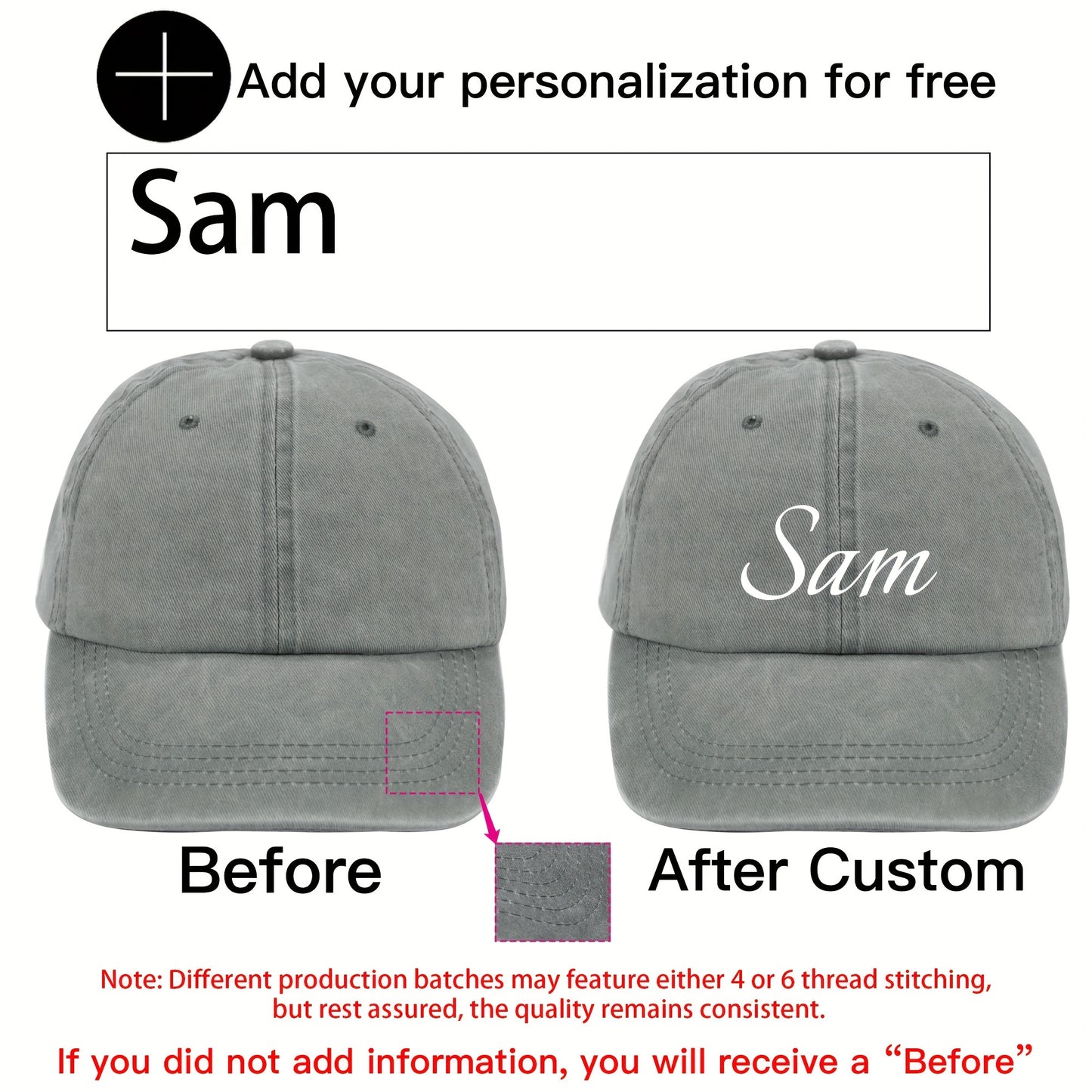Customizable Vintage Washed Baseball Cap with Personalized Text, Adjustable Fit, Lightweight Polyester - Ideal for Events, Class Gatherings & Parties, Baseball Cap