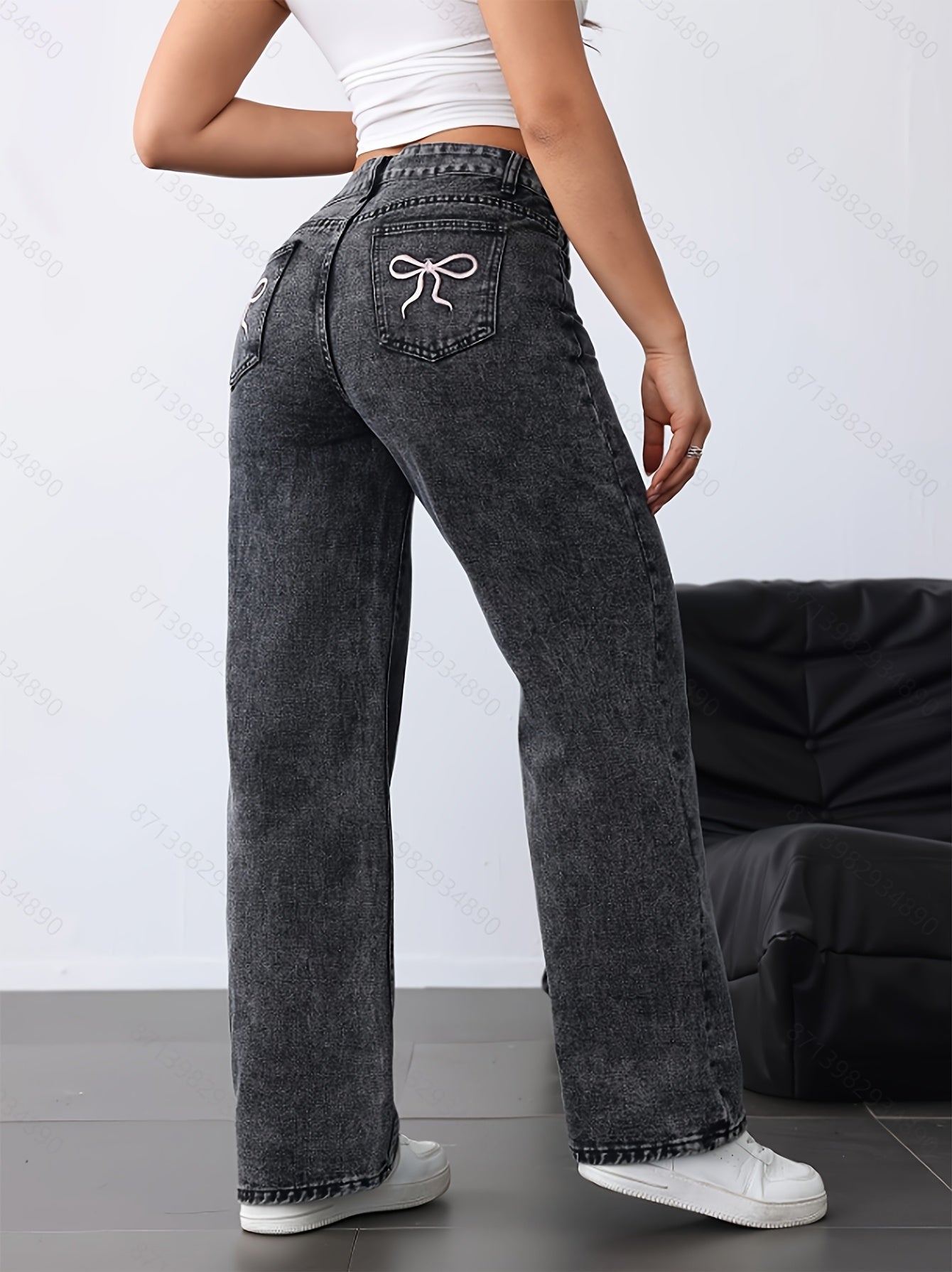 Loose Straight Leg Jeans, Casual Versatile Denim Pants For Women, Women's Clothing & Denim