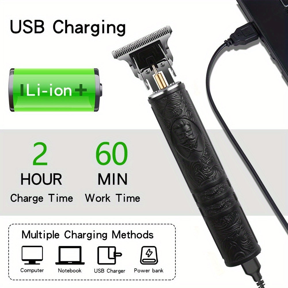 Men's Electric Hair Clipper USB Rechargeable Hair Clipper Beard Trimmer Professional Cordless Hair Cutting Machine Holiday Gift Father's Day Gift