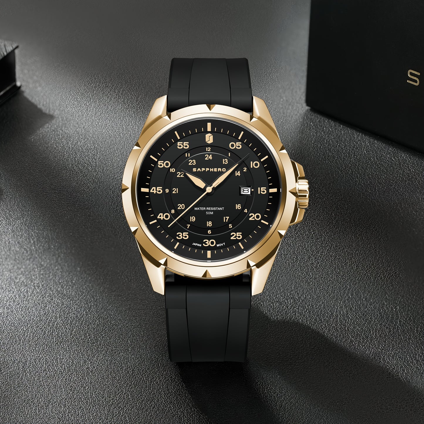 SAPPHERO Men's Luxury Watch - Stainless Steel Case & Band, 50m Waterproof, Analog Display with Date Window, Everyday & Formal Watch for Swimming, Business, Gifts - Affordable Luxury Wristwatch, Business Wristwatch, Sporty Ele
