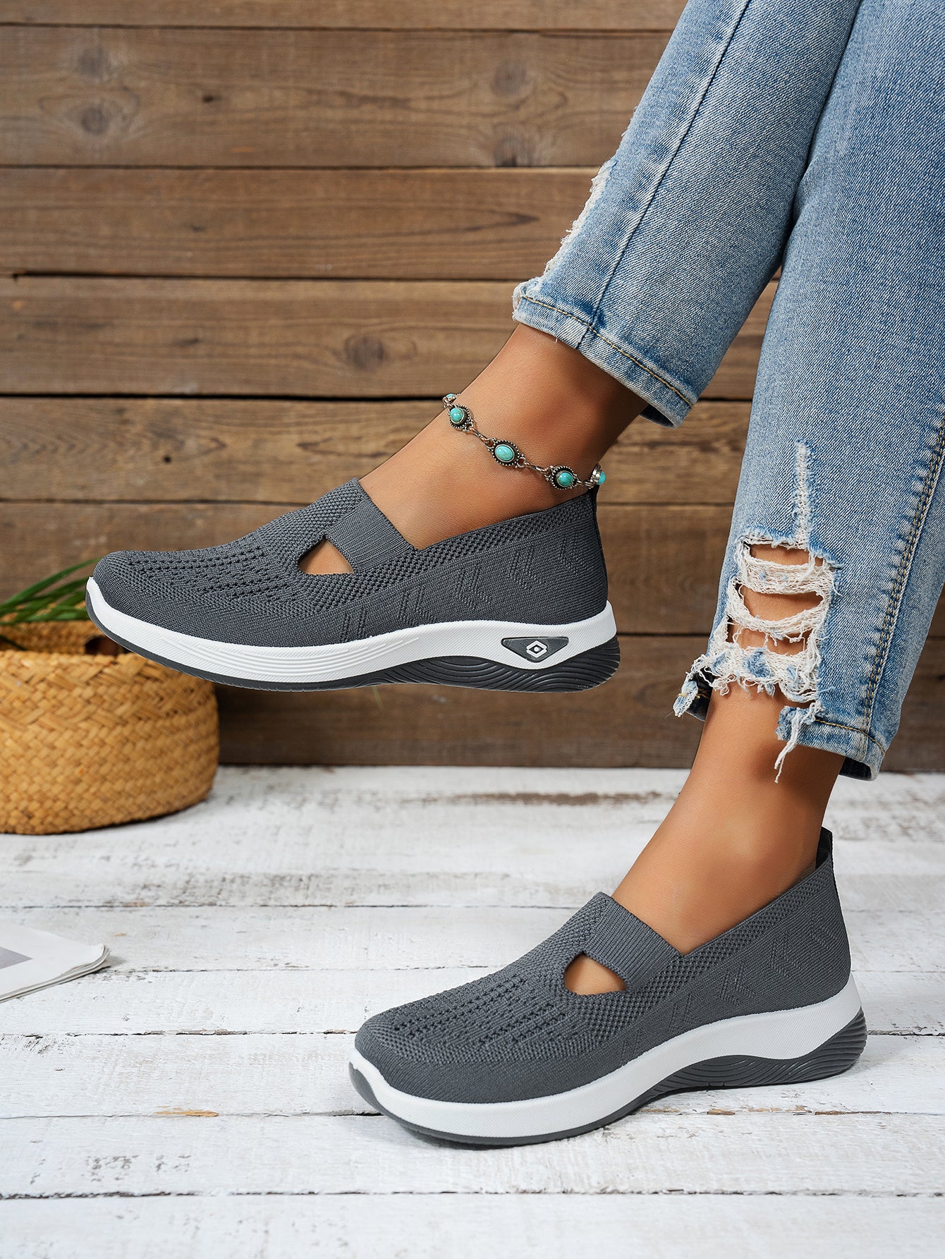 MZMQS Women's Breathable Mesh Slip-On Sneakers - Lightweight & Comfortable Walking Shoes with Rubber Sole and Fabric Insole - Versatile All-Season Footwear in Multiple Colors - Hand Washable, MZMQS