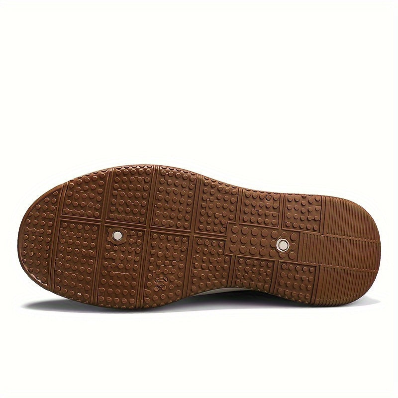 Men's Breathable Lace-Up Sneakers - Casual & Stylish, Versatile for All Seasons, Non-Slip Rubber Sole