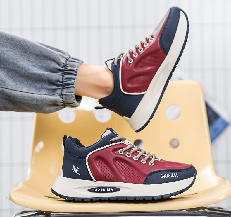Men's Breathable Casual Sneakers - Trendy Dad Shoes with Thick Sole, Lace-Up, Mid-Top Design for Running & Fashion