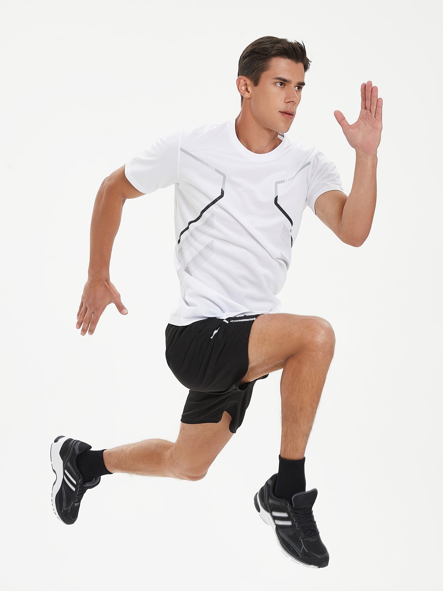 Men'S Lightweight Running Set - Breathable, Quick-Dry Athletic Wear with Zipper Pockets, Ideal for Outdoor Fitness & Training, Casual Sportswear|Casual Sportswear, Athletic Wear