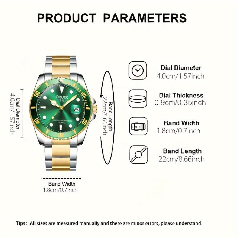 Authentic New Style Temperament Golden Watch Calendar Watch Men's Watch Men's Watch Korean Version Trendy Model
