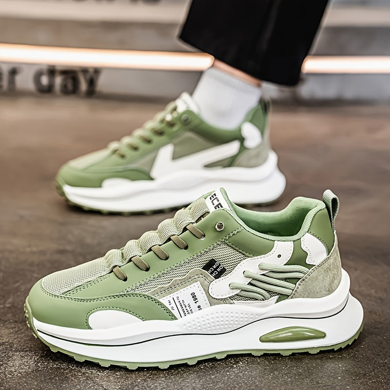 Popular New Fashionable Thick-Soled Sports Shoes for Men, Breathable, Wear-Resistant, Non-Slip, Lightweight Running Shoes, Casual Versatile