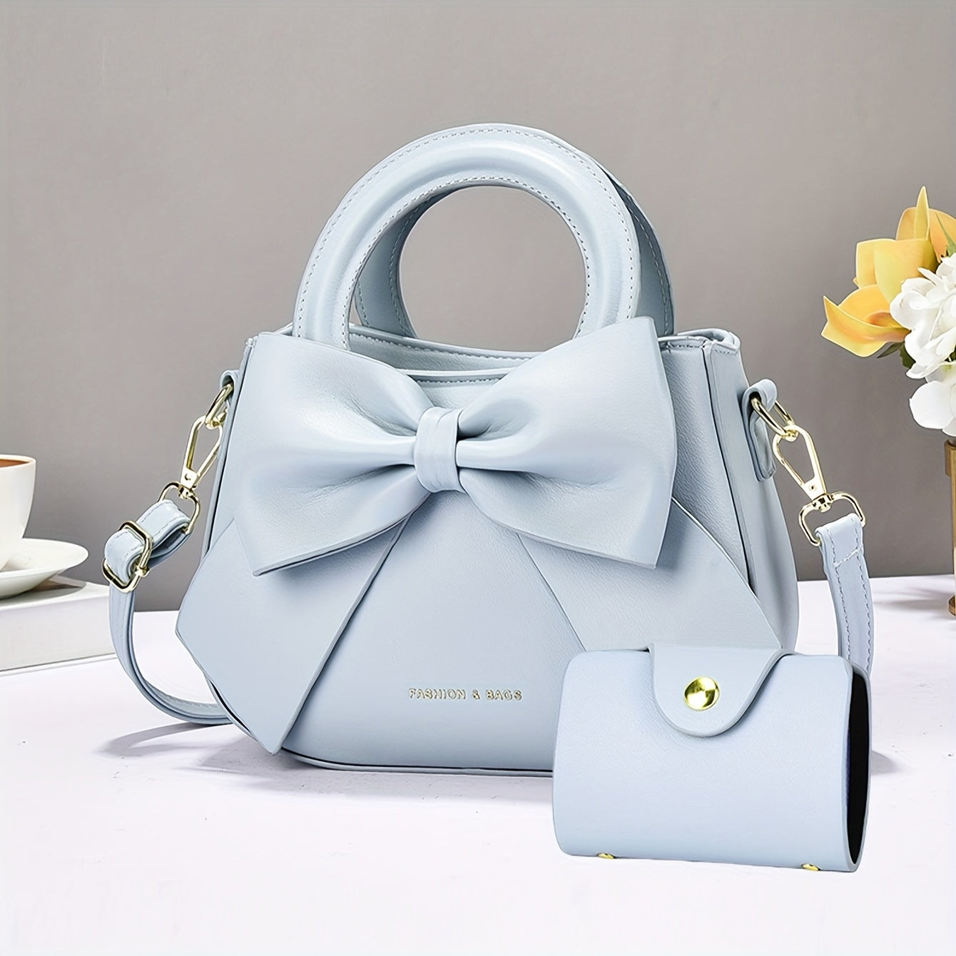 FIDM Women'S Chic Beige Crossbody Bag with Bow Detail - Versatile Synthetic Faux Leather Shoulder Purse with Zipper Closure, Elegant Design for Casual or Formal Occasions, Casual Shoulder Bag | Elegant Women'S Accessory | Syn