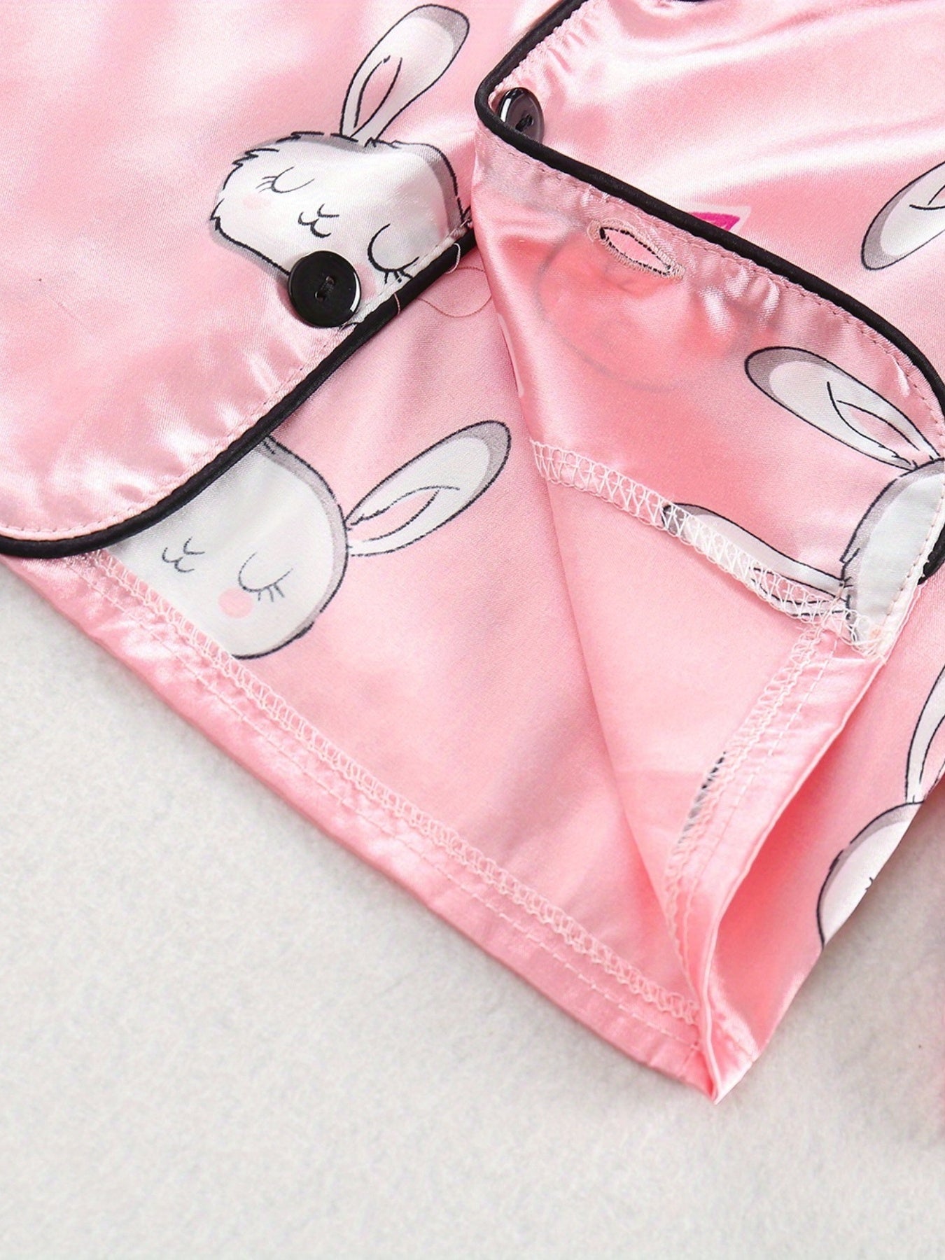 Children's Spring/Summer Cartoon Pink Rabbit Fashion Long Sleeve Suit