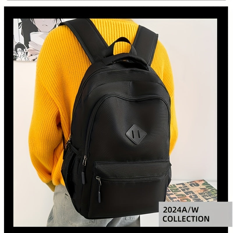 Large Capacity Laptop Backpack - Heavy-Duty Computer Backpack with Multiple Compartments, Padded Shoulder Straps & Front Zipper Pocket - Business Travel, College, Work Backpack for Men & Women - Black Backpack for Professiona
