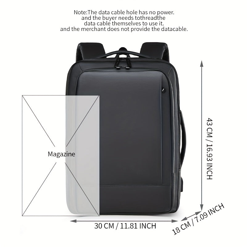 39.62 cm Laptop Backpack for Men & Women - Business Travel Anti-Theft Durable Computer Bag with Adjustable Shoulder Straps, Multiple Compartments & Padded Design, Black
