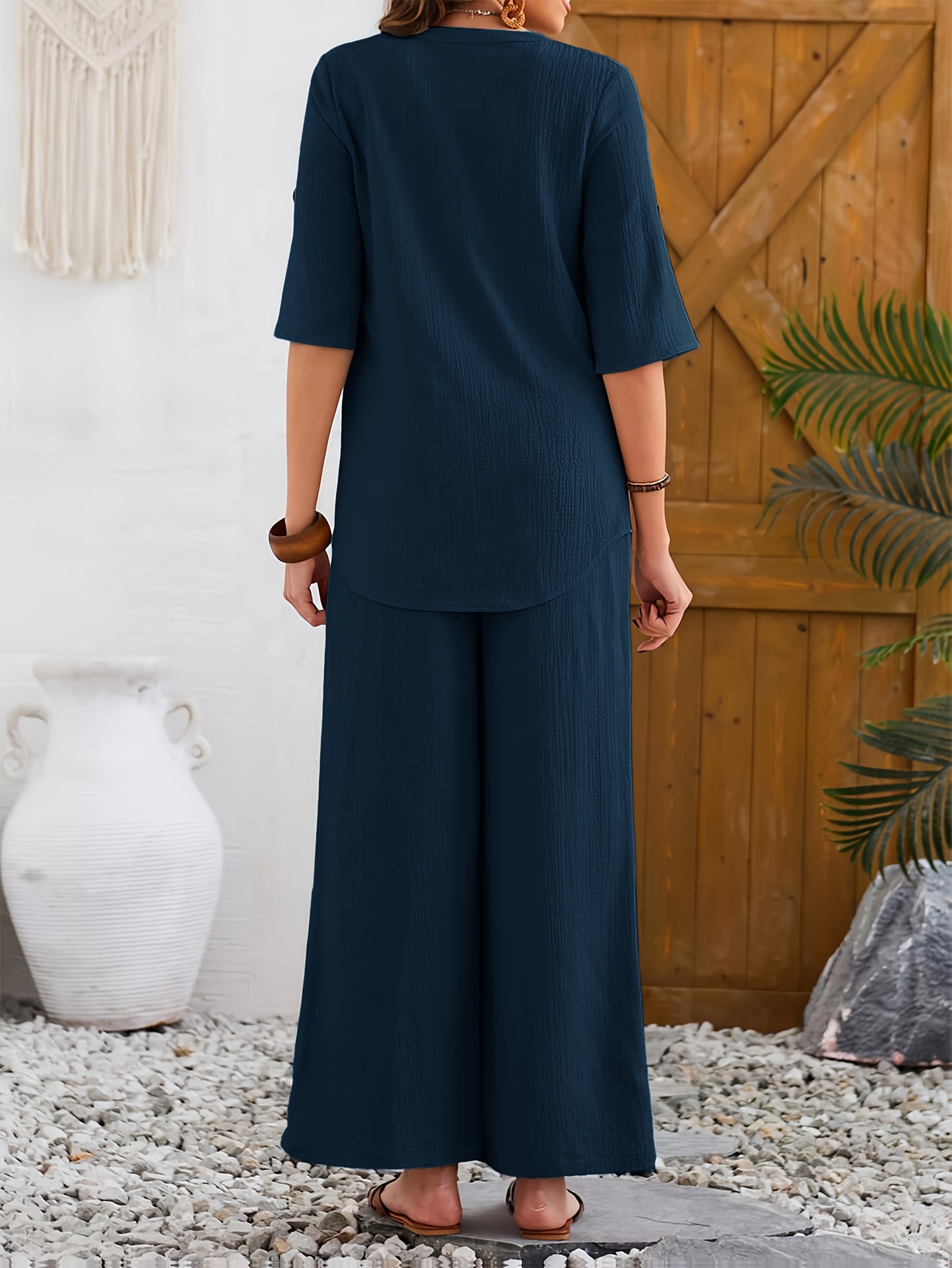Women's V-Neck Casual Two-Piece Set