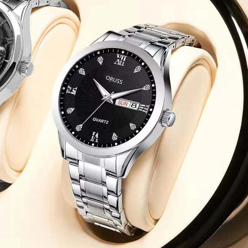 1pc Men's Round Luminous Quartz Watch, Wristwatch