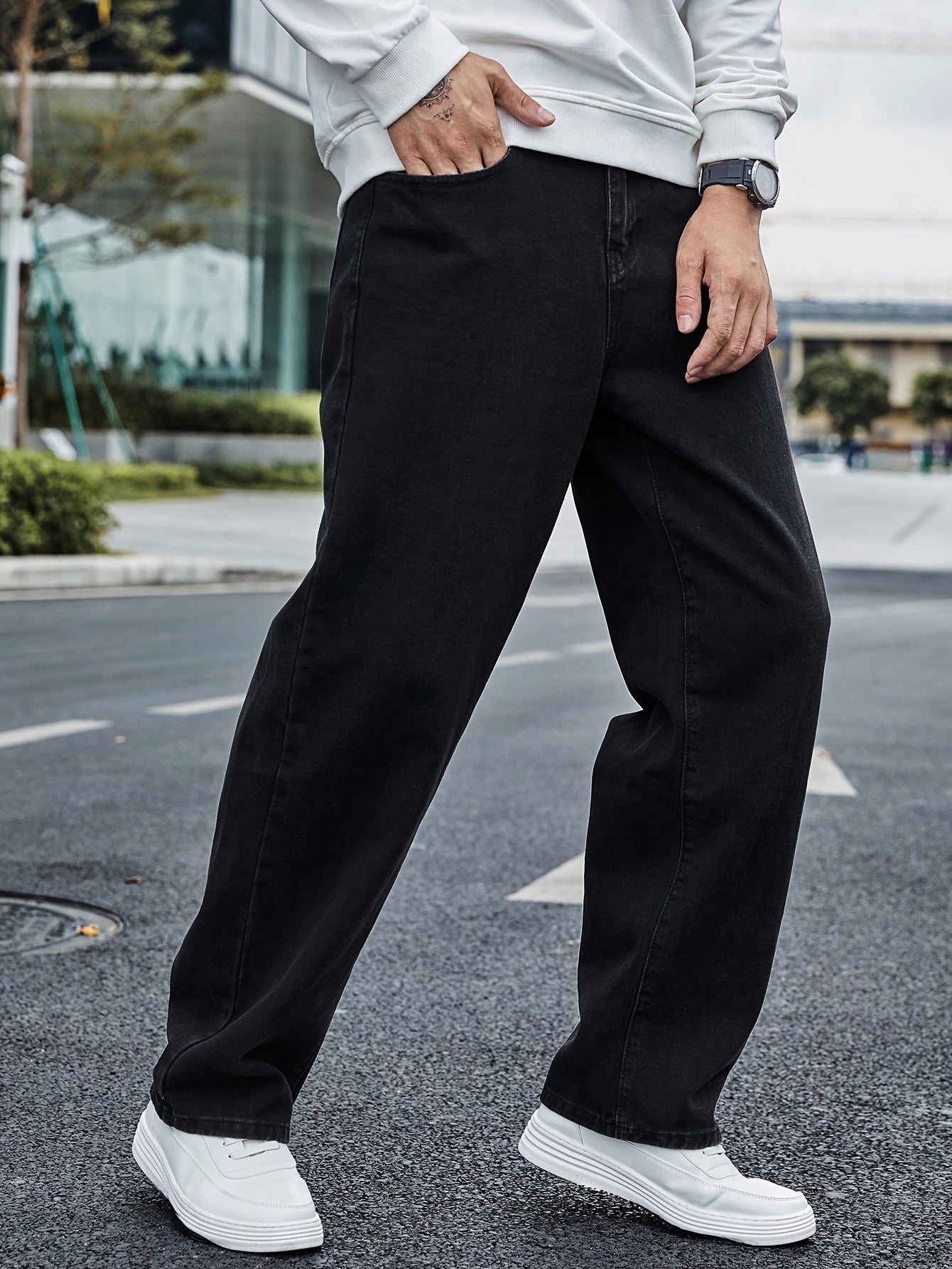 American Retro Trendy Straight Loose Long Trousers with Design Sense