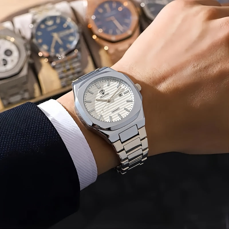 2025 New Men'S Watch, Versatile And High-End, Stylish Quartz Watch with Stainless Steel Strap, Perfect for Business And Casual Wear, Ideal Gift for The Holidays.