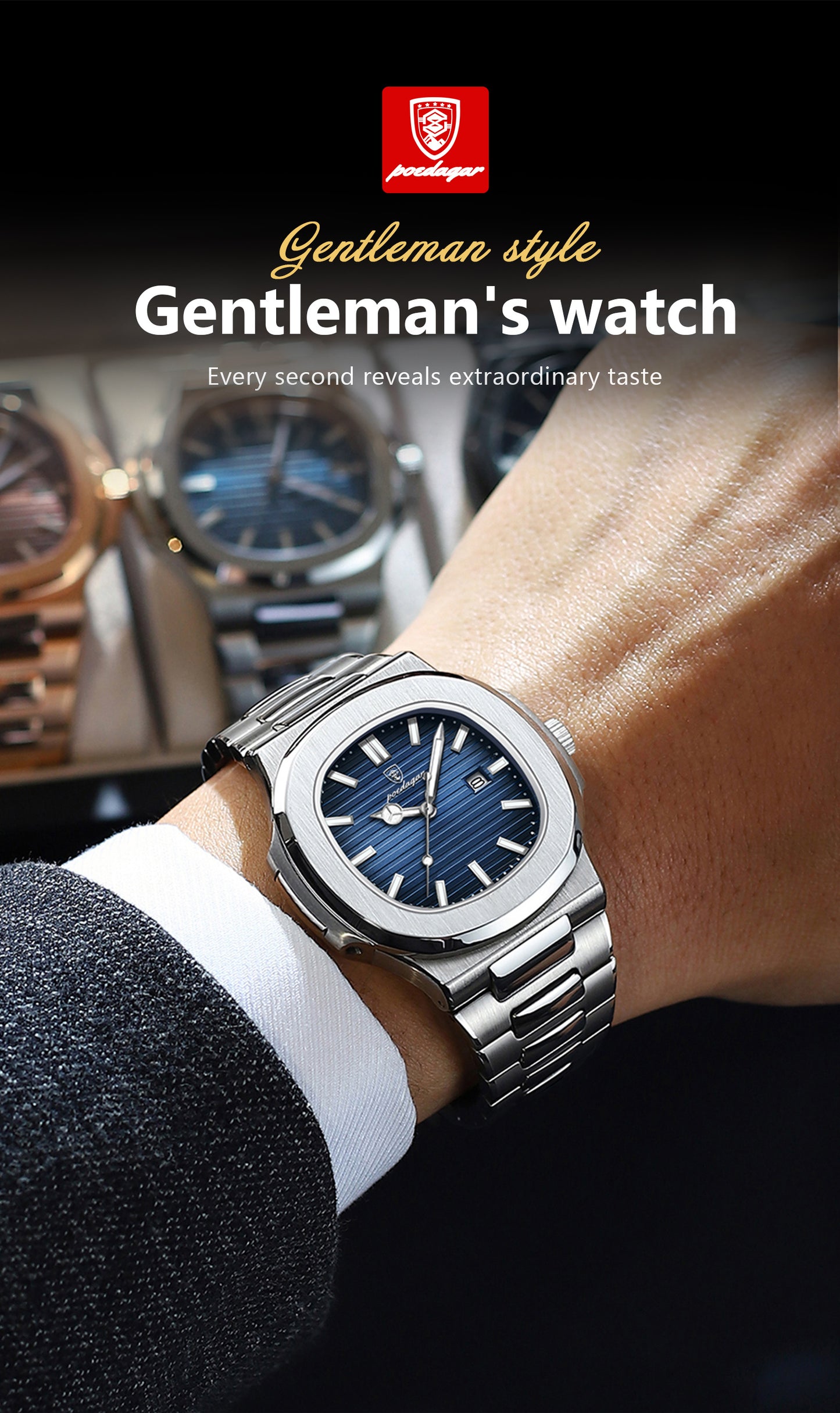 POEDAGAR New Men's Watch With Luminous Calendar, Trendy For Students, Cool And Hot Sale Quartz Wristwatch