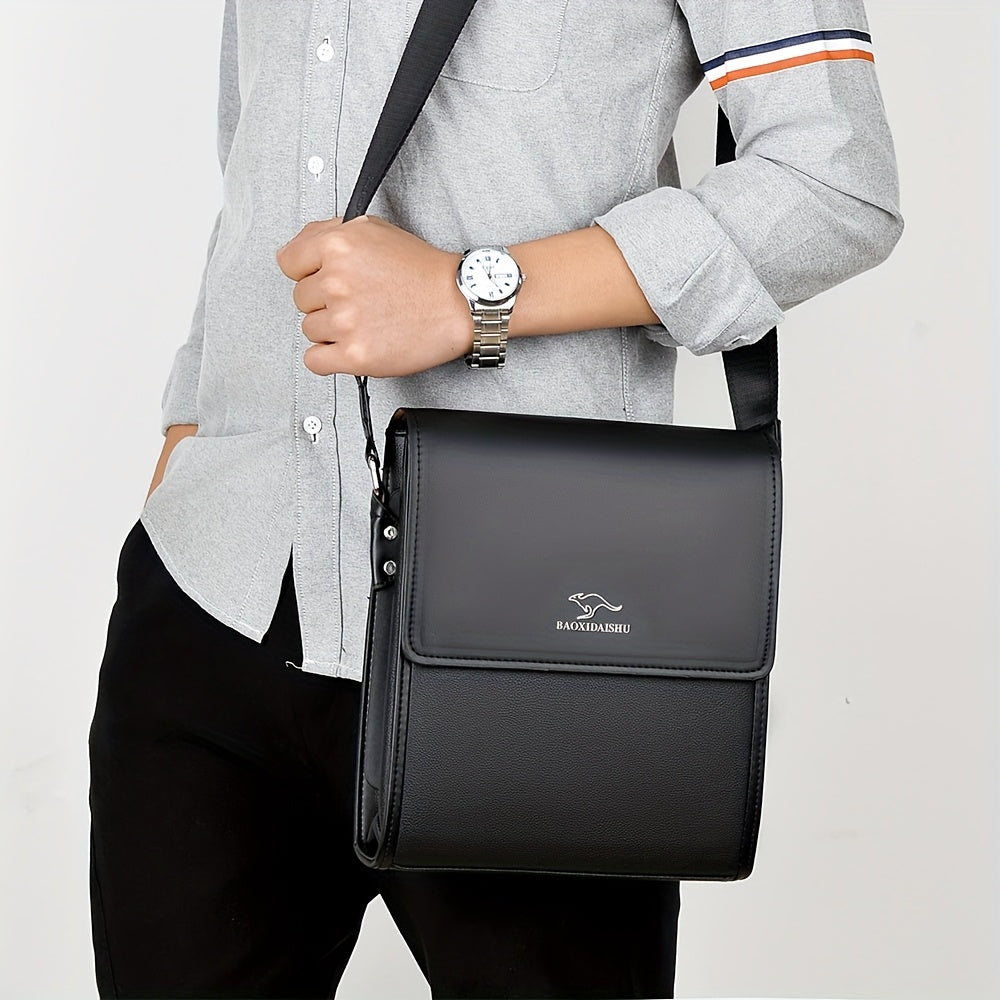 KADIDAISHU Men'S Business Messenger Bag - Black Crossbody with Adjustable Strap, Multiple Compartments for Daily Commute & Casual Use, Crossbody Ba