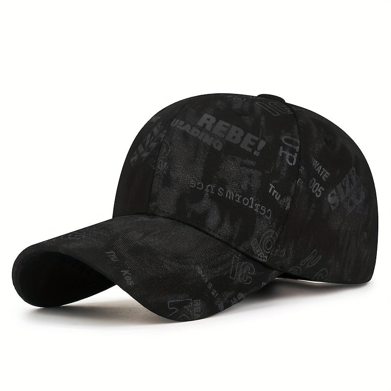 Graffiti Floral Fabric Baseball Cap for Both Men And Women, a Trendy Streetwear Sunshade Hat.