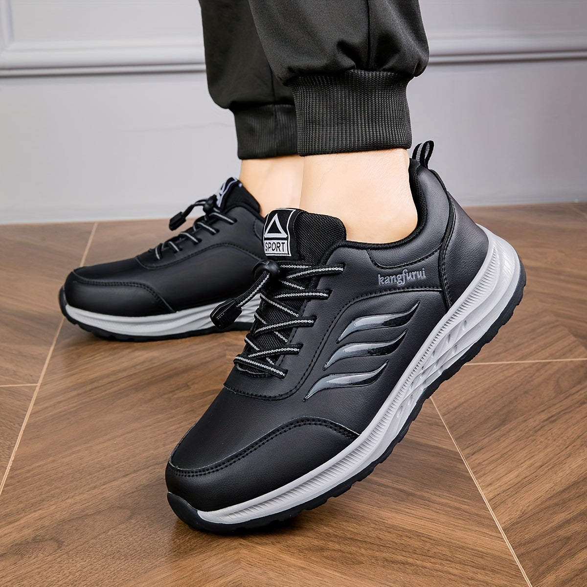 Women's Drawstring Sports Shoes, Waterproof Anti-slip Low Top Running Sneakers, Outdoor Gym Jogging Trainers