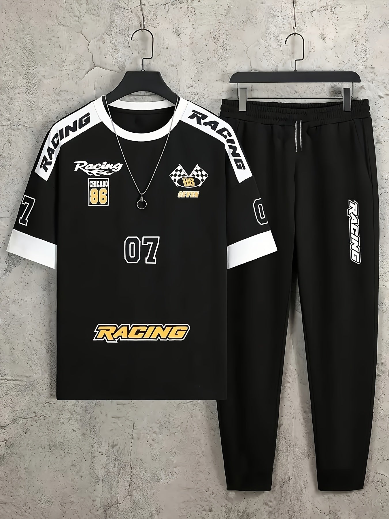 Sham Shui 3D Digital Print Long Pants and Short Sleeve Set