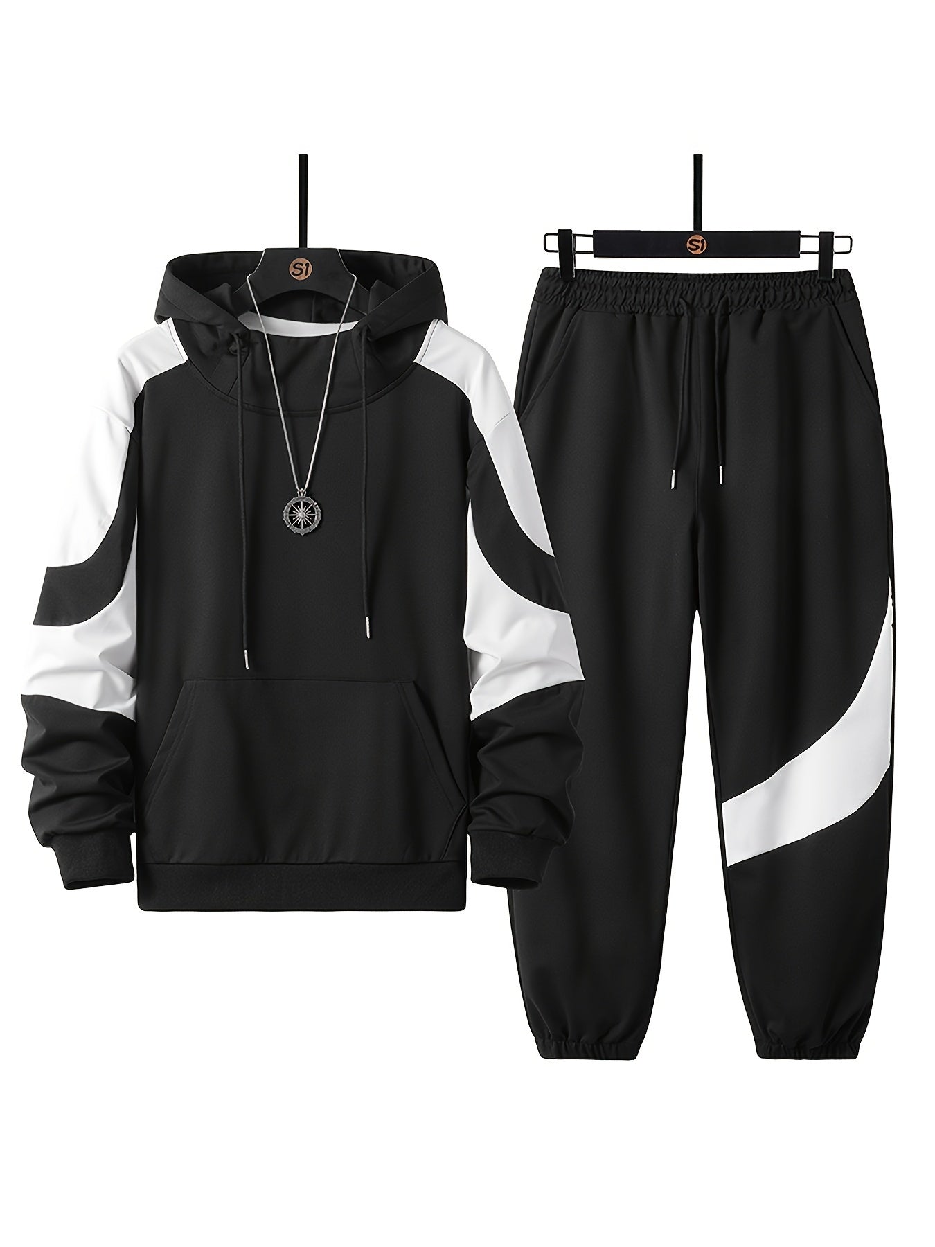 Men's Hooded Sweatshirt Set - 2024 New Autumn Casual Sporty Long Sleeve Outfit for Men