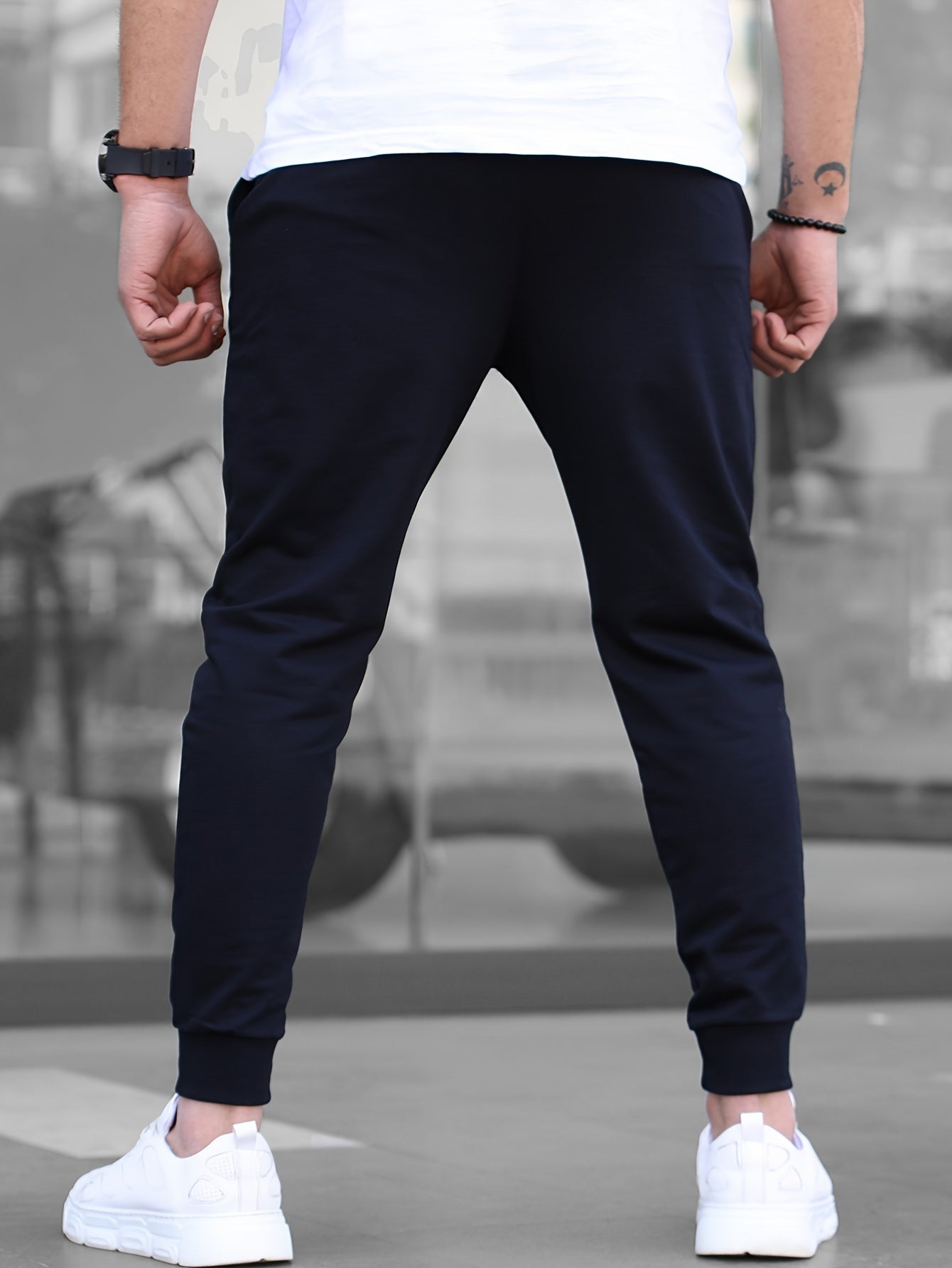 Men's Solid Color Jogger Sports Pants With Drawstrings, Casual Lightweight And Breathable Running Fitness Slim Pants Outdoor Trousers