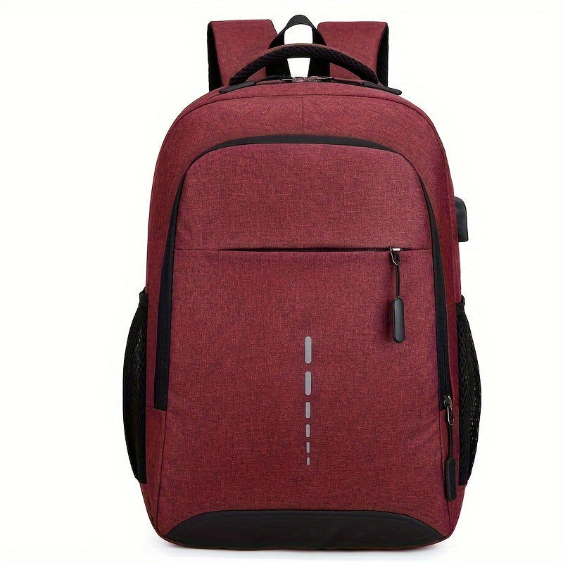 Large Capacity Reflective Oxford Cloth Backpack - Durable College & High School Student Bag with Adjustable Straps, Multiple Compartments, and Padded Laptop Area for Daily Commute & Business Use, Business Backpack | Sporty De